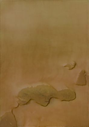 Giuseppe Adamo, Noia Fossile, 2022. Acrilico e laser print transfer su lino, 107 x 75 cm. Courtesy l'artista