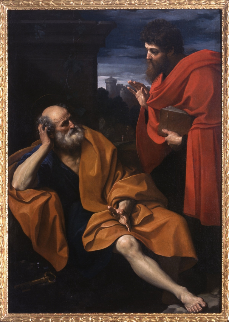 Guido Reni, Paolo rimprovera Pietro penitente, 1609 ca., olio su tela, 197 x 140 cm. Milano, Pinacoteca di Brera © Pinacoteca di Brera