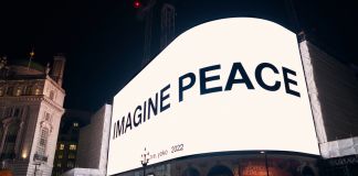 IMAGINE PEACE by Yoko Ono _ London, Piccadilly Lights © CIRCA _ Photographer Daniel Adhami