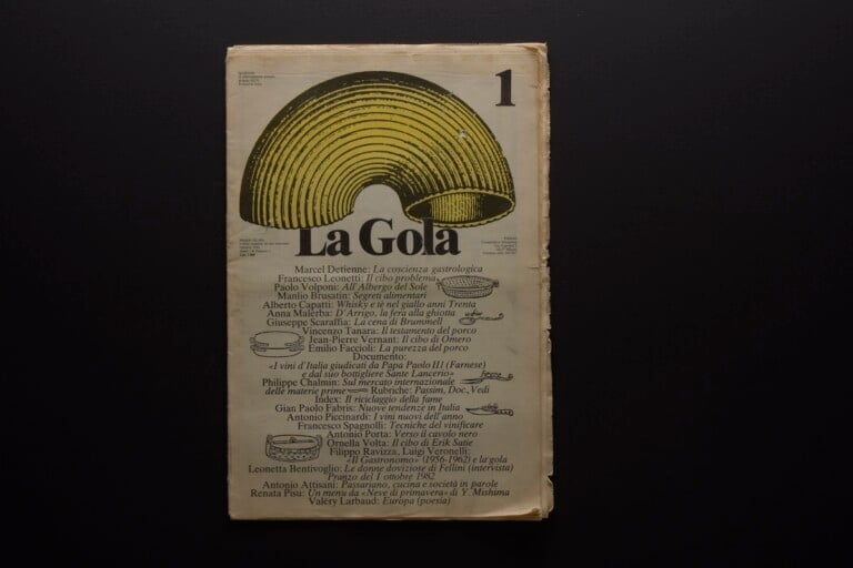 Il primo numero della rivista gastronomica La Gola, Edizioni Cooperativa Intrapresa, ottobre 1982 – © Giorgio Camuffo