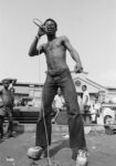 James Barnor, Photoshoot of musician, Salaga Market, Accra, 1974-76 ca., Modern Silver Gelatin Print © James Barnor. Courtesy galerie Clémentine de la Féronnière, Paris
