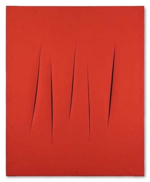 Lucio Fontana, Concetto Spaziale, Natura, 1959 60. Courtesy Sotheby's