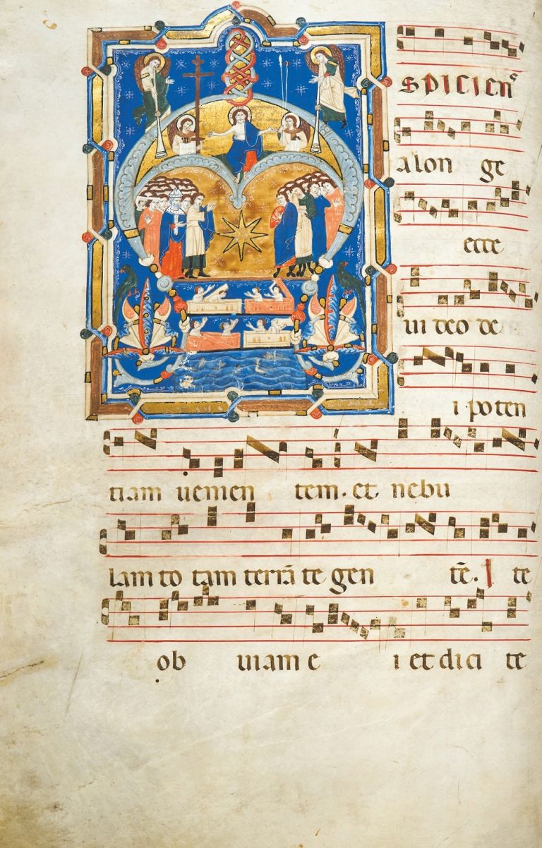 Maestro di Sant’Alessio in Bigiano, Giudizio universale, antifonario, 1280-85 ca. Pistoia, Biblioteca Comunale Forteguerriana