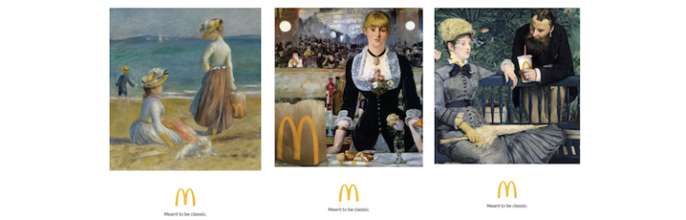 McDonalds DDB Athens classic main Il cibo di McDonald's irrompe nei quadri impressionisti