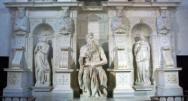 Michelangelo, Tomba di Giulio II, foto di Jean Christophe Benoist