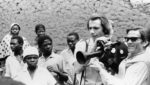 Pasolini durante le riprese in Africa