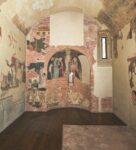 Pittore di cultura senese, affreschi frammentari, 1310 ca. Pistoia, Antico Palazzo dei Vescovi, cappella di san Nicola