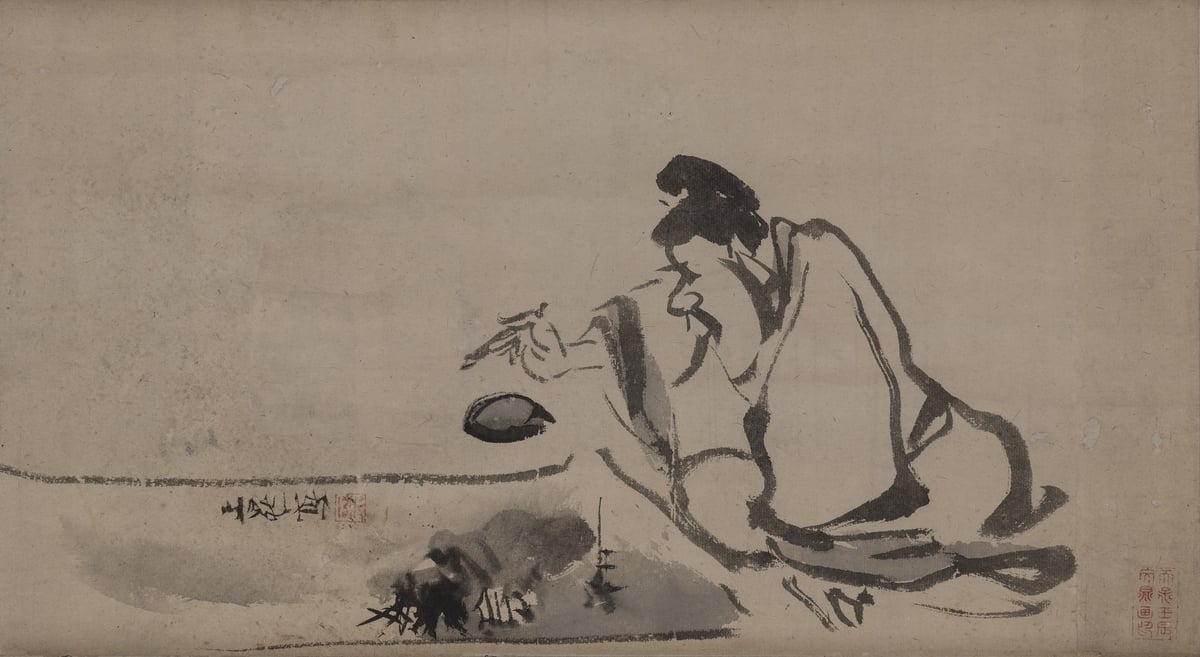 Tani Bunchō, Autoritratto dell’artista, 1832, dipinto a inchiostro su carta, 27 x 49,2 cm