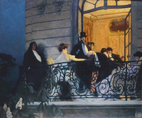 The Balcony, ca 1905, painting by René Xavier Prinet©Musée des Beaux Arts, Caen © Patricia Touzard