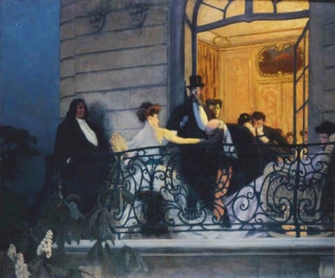 The Balcony, ca 1905, painting by René Xavier Prinet©Musée des Beaux Arts, Caen © Patricia Touzard