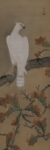 Uemura Shōkō, Un’aquila bianca appollaiata su un ramo di quercia, prima metà del XX sec., dipinto a inchiostro e colori su seta, 105,3 x 34,9 cm