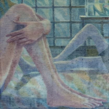 Yoora Lee, Sleepless, 2022, oil on linen, 50.8 x 50.8 cm. Courtesy Andrea Festa Fine Art, Roma