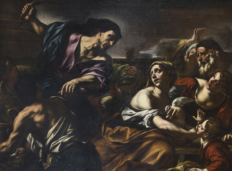Giovanni Battista Beinaschi (Torino/Fossano 1636 - Napoli 1688), La cacciata dei mercanti dal tempio. Courtesy Casa d'Aste Babuino, Roma