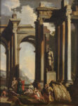 Alberto Carlieri (Roma 1672 - 1720 ca.), Rovine romane con la predica di san Paolo. Courtesy Casa d'Aste Babuino, Roma