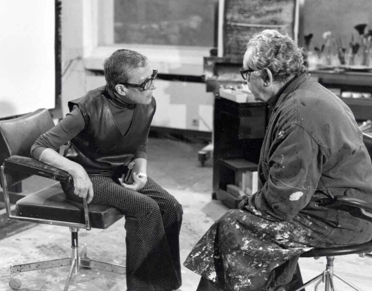 Anna Eva Bergman et Hans Hartung dans leur atelier a Antibes 1975 © Francois Walch