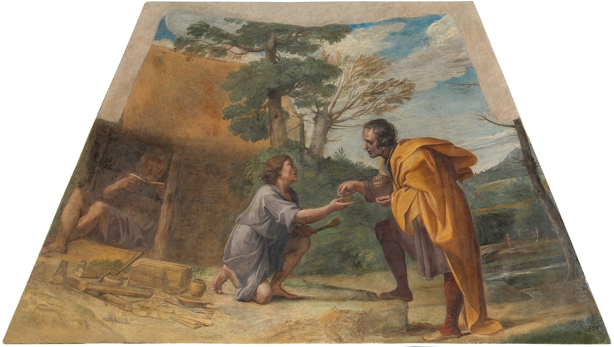 Annibale Carracci e Francesco Albani, San Diego de Alcalá riceve l'elemosina, 1604 05. Madrid, Museo Nacional del Prado