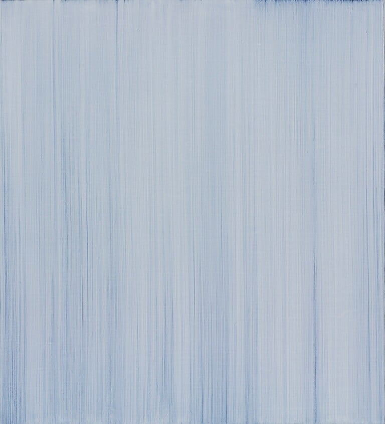 Antonio Scaccabarozzi, Velature di bianco su fondo nero, 2006, olio su tela, 55x50 cm. Collezione privata