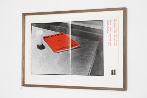 Ed Ruscha Books by Edward Ruscha exhibition poster published by UC San Diego, University Art Gallery 1973