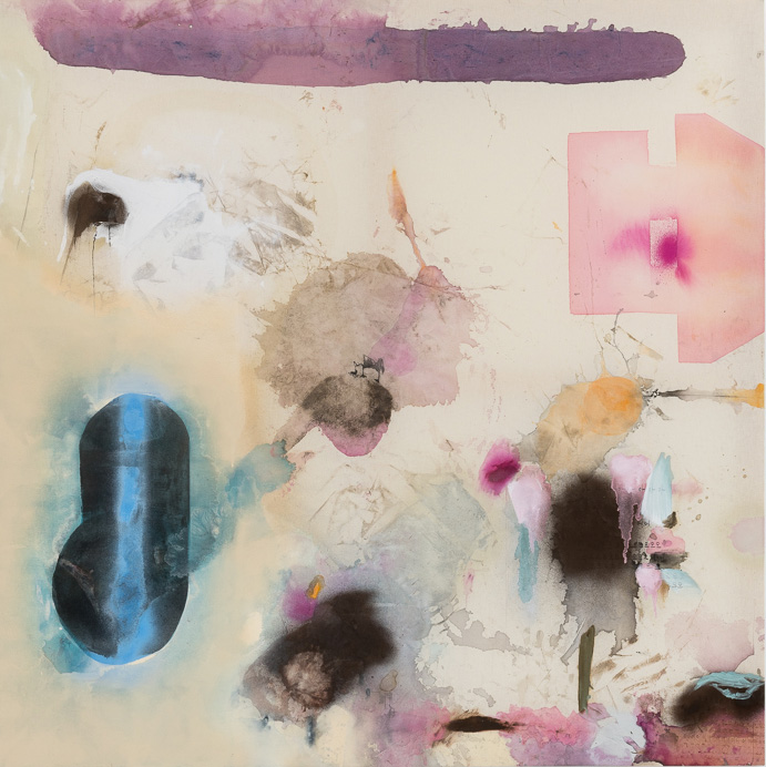 Caterina Silva, Impressione 1, 2017, pigment, spray paint, oil, ink, barley, soil and dust on canvas, 150x150cm