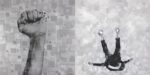 Francesco Totaro, Natur Kapital 2, 2021, dittico stampa digitale su alluminio e pittura acrilico su tela, 60x120 cm. Photo credits Laura Simone, LAB 00 Modena