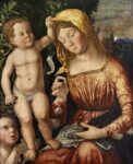 Giovan Francesco Caroto, Madonna con il Bambino e san Giovannino (Madonna cucitrice), 1501, olio su tavola, 48 x 39 cm. Modena, Galleria Estense