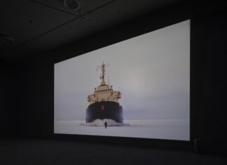 Guido van der Werve. Palpable Futility. Exhibition view at Eye Filmmuseum, Amsterdam 2022. Photo Studio Hans Wilschut