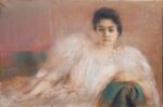 Henry Gervex, Femme sur le canapé, 1892, pastello su carta applicata su tela