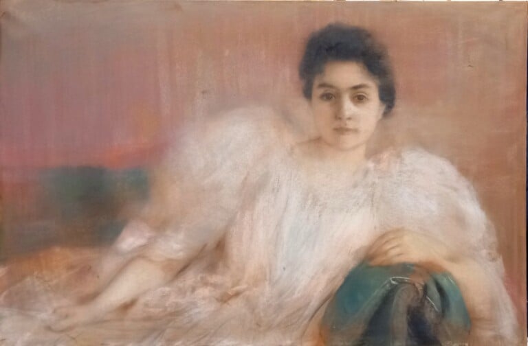 Henry Gervex, Femme sur le canapé, 1892, pastello su carta applicata su tela