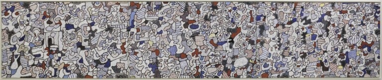 Jean Dubuffet, Nunc Stans, 16 maggio–5 giugno 1965, pittura vinilica su tela, 3 pannelli, 161,9 x 274 cm ognuno. Solomon R. Guggenheim Museum, New York © Jean Dubuffet, VEGAP, Bilbao, 2022