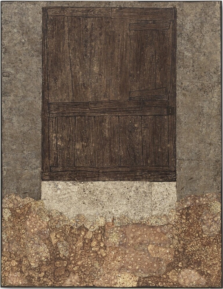 Jean Dubuffet, Porte au chiendent, 31 ottobre 1957, olio su tela montato su tela, 189,2 x 146 cm. Solomon R. Guggenheim Museum, New York © Jean Dubuffet, VEGAP, Bilbao, 2022