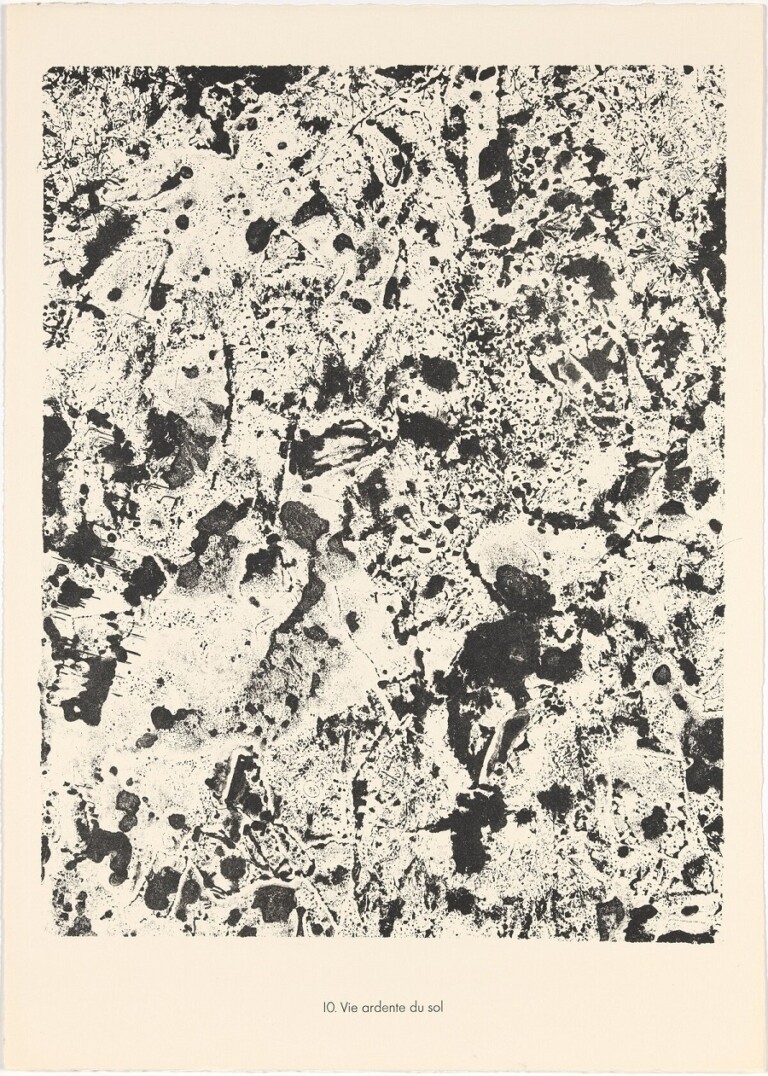 Jean Dubuffet, Vie ardente du sol, luglio 1959, da Théâtre du sol, litografia con tipografia, 63,5 x 45,2 cm. Solomon R. Guggenheim Museum, New York © Jean Dubuffet, VEGAP, Bilbao, 2022
