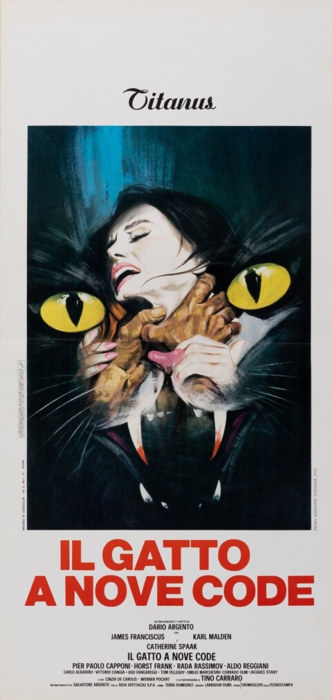 Locandina de _Il gatto a nove code_ di Dario Argento. Collezione Museo Nazionale del Cinema