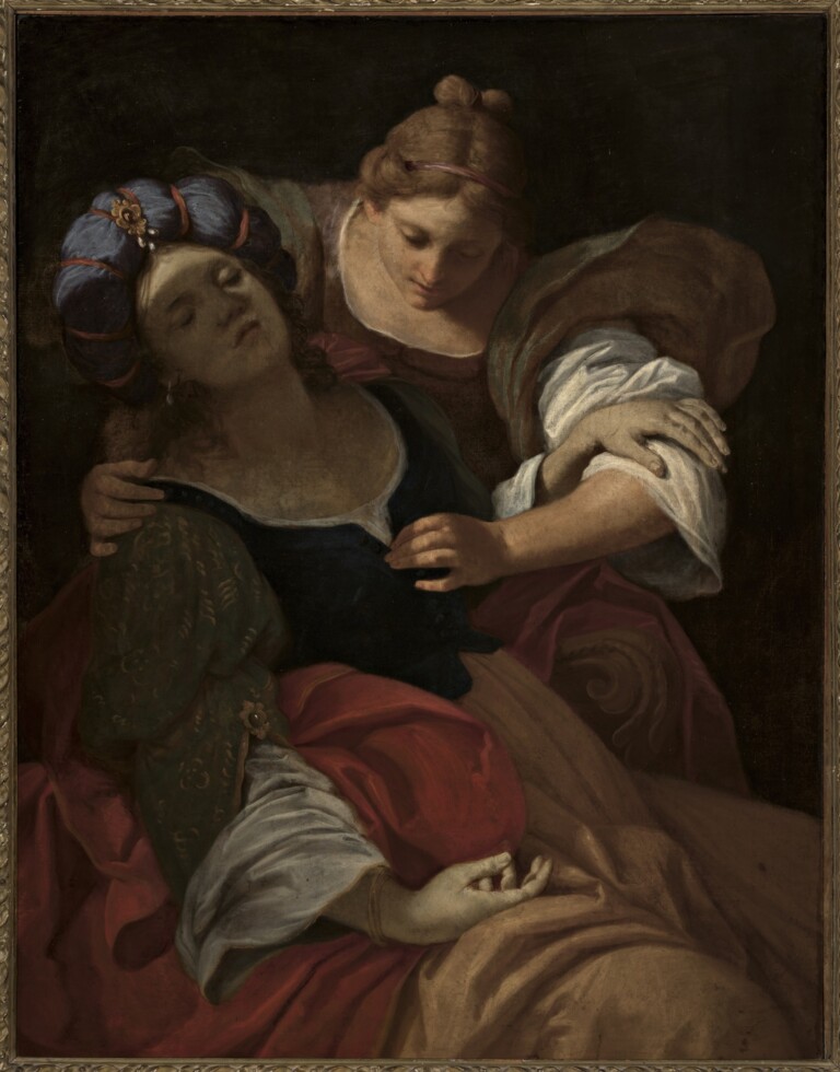 Lorenzo Pasinelli (Bologna 1629-1700) Svenimento di Porzia assistita da un’ancella olio su tela, cm 134,5 x 104,5 – 166 x 136 (con cornice)