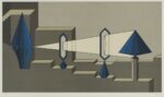 Lucio Saffaro, La descrizione del tempo, 1986, litografia a colori