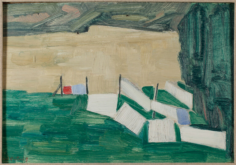 Maria Quilici Buzzacchi, Bucatino con il Tevere biondo, 1955, 23x33 cm, olio su tavola. Courtesy Archivio Mimì Quilici Buzzacchi, Roma