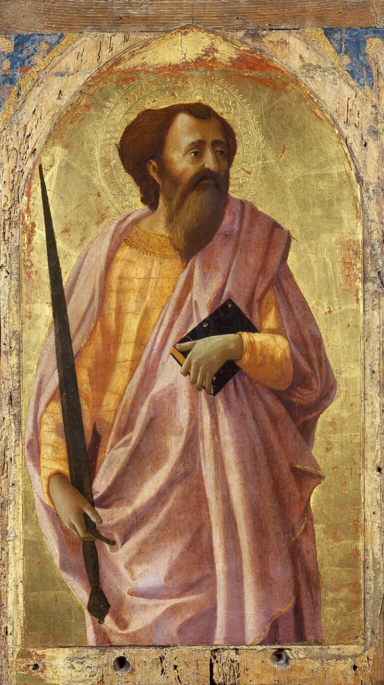 Masaccio, San Paolo (dal Polittico del Carmine), 1426. Pisa, Museo Nazionale di San Matteo. Su concessione del Ministero della Cultura – Direzione regionale Musei della Toscana, Firenze