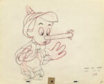 Pinocchio, 1940 Ollie Johnston Disegno definitivo per l’animazione Grafite e matita colorata su carta © Disney
