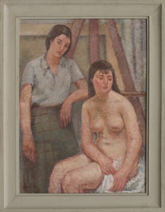 Tullia Socin, Le modelle (attestato anche come Modelle in riposo), 1937, olio su tavola, 120x87 cm. Courtesy Fondazione Socin. Photo Fanni Fazekas