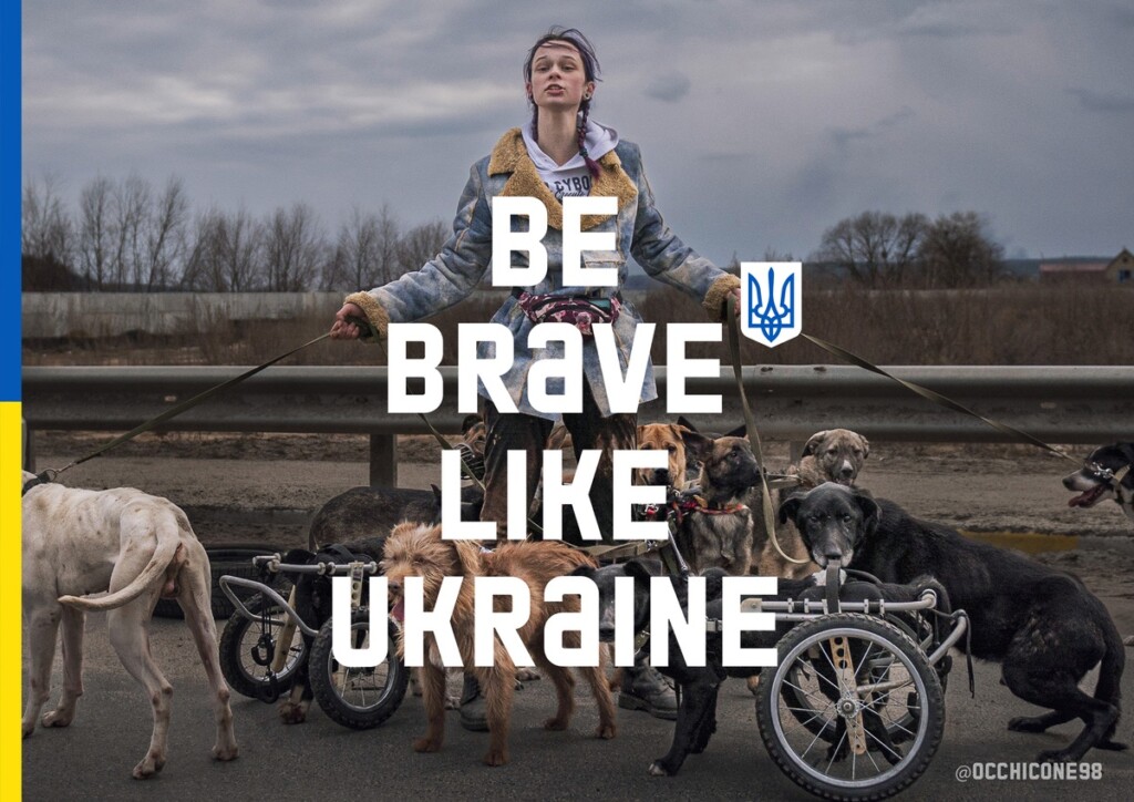 “Il coraggio è nel nostro dna”: il movimento pro Ucraina diventa una campagna pubblicitaria