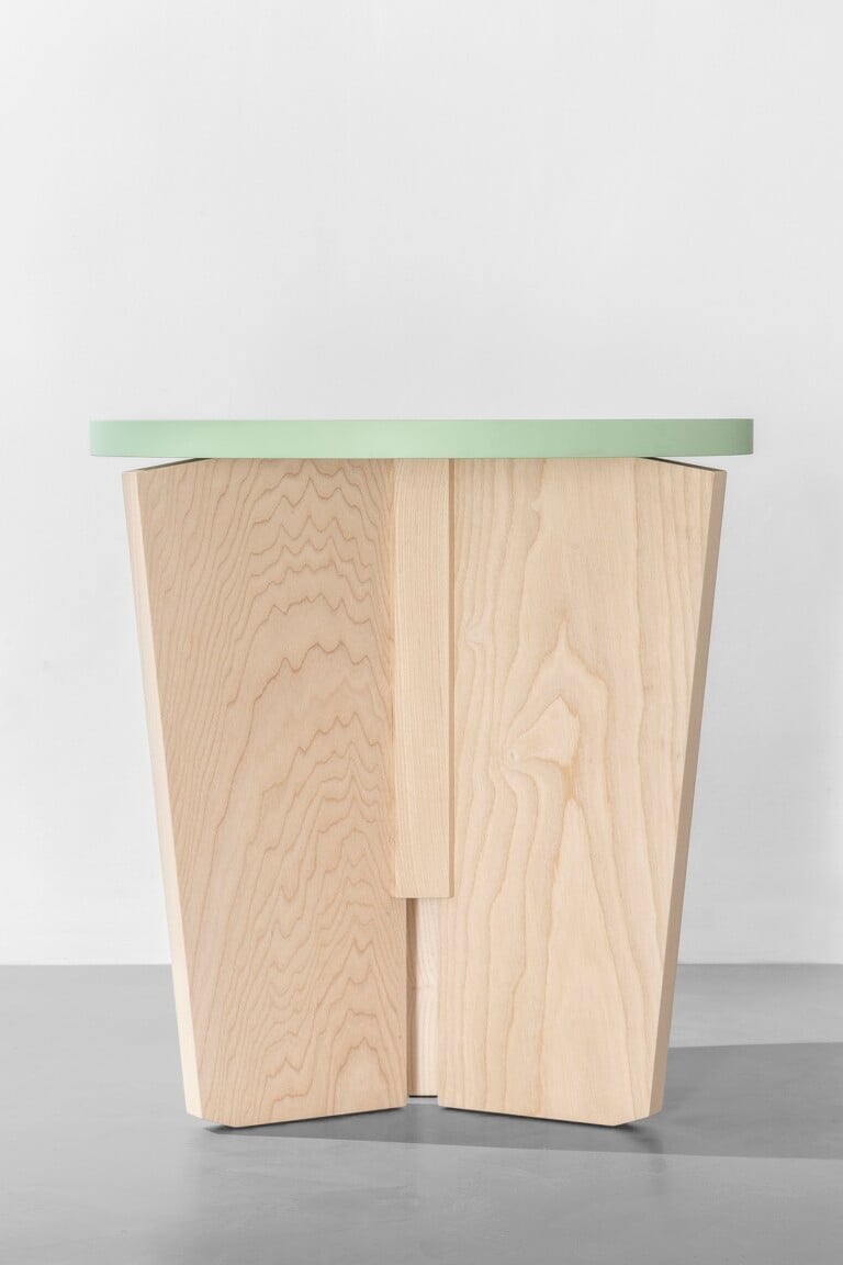 Umberto Riva To-Tondo Side Table, 2021 Edited by Giustini / Stagetti Ash wood with lacquered top