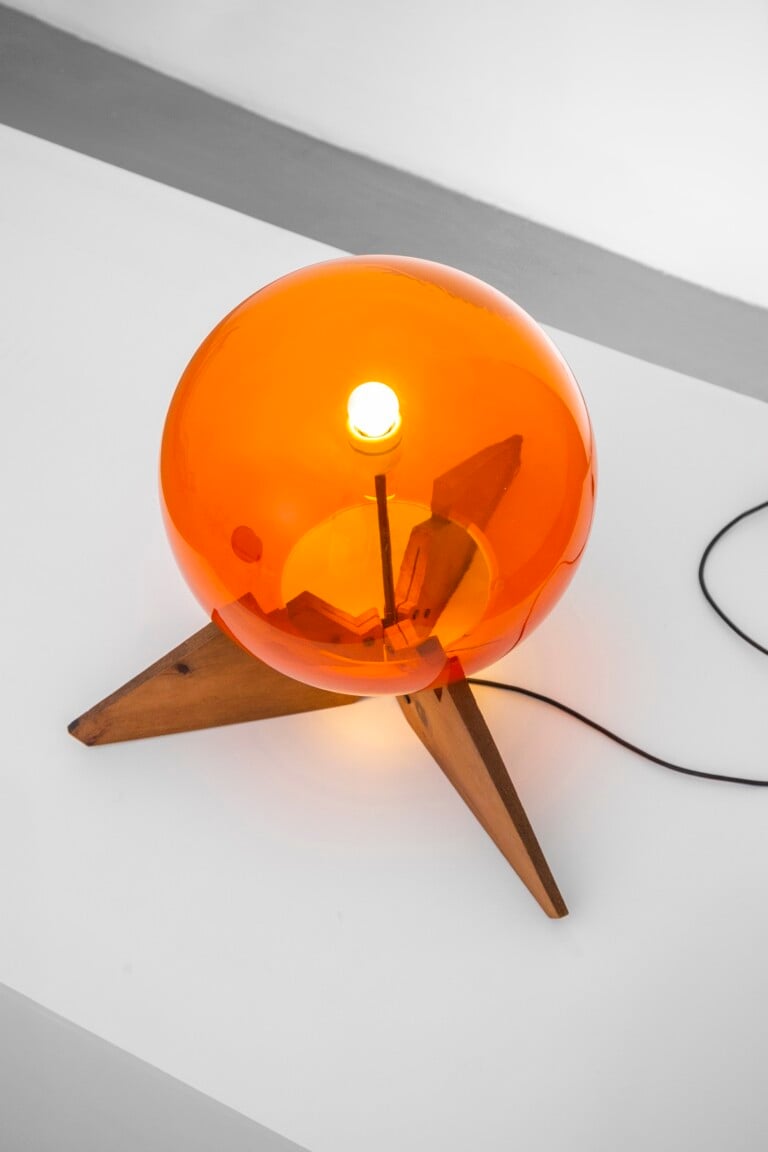 Umberto Riva Lop Table Lamp, 1970 ca. Prod. VeArt Scorzè Wood, metal, glass