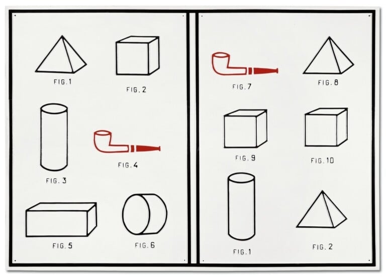 Marcel Broodthaers, Livre Tableau ou Pipes et formes académiques, 1970, plastica termoformata e verniciata © Succession Marcel Broodthaers _ 2022, ProLitteris, Zurich