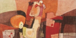 Afro, Il sigillo rosso, 1953, tecnica mista su tela, cm 150 x 200. Collezione privata, Roma