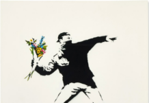 Banksy, Love is in the Air (2006). Couresty of Sotheby's