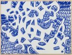 Carla Accardi, Blu su Bianco, 1998, pittura vinilica su tela, 123x163 cm