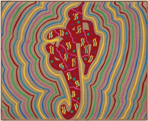 Carla Accardi, Parentesi n. 1, 1981, pittura vinilica su tela grezza, 141x172 cm
