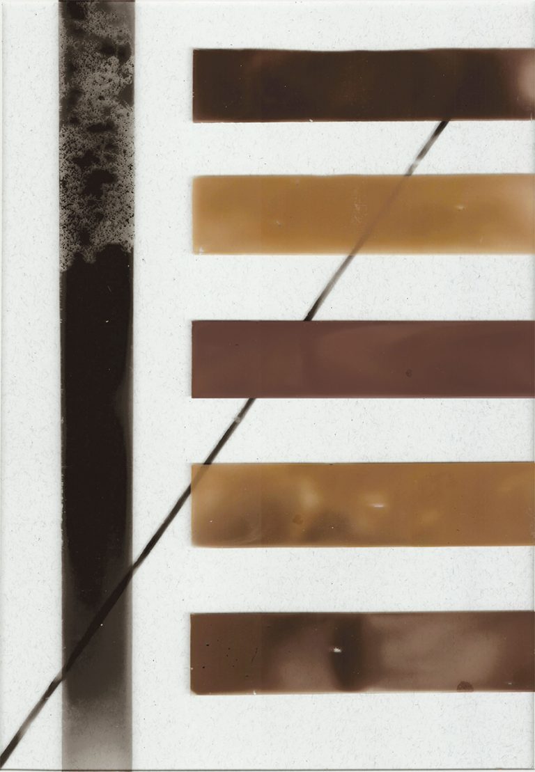 Carlo Steiner, N° 101, 2018, spore fungine su vetro dimensioni, cm 29,7×42