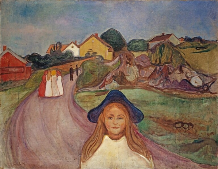 Edvard Munch, Street in Aagsgaardstrand, 1901. Oil on canvas. Kunstmuseum Basel, gift of Sigrid Schwarz von Spreckelsen and Sigrid Katharina Schwarz, 1979 © Kunstmuseum Basel, Martin P.Bühler. Photo Kunstmuseum Basel, Martin P. Bühler