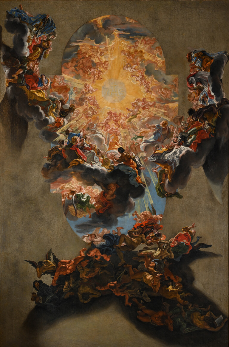 Giovanni Battista Gaulli detto il Baciccio, Volta della chiesa del Gesù con il Trionfo del Nome di Gesù,1676 ca., olio su tela, 179,5 x 120 cm. Roma, Galleria Spada