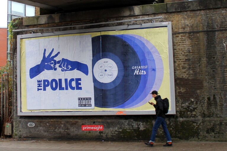 Hogre, Explicit Content, 2016, subvertising intervention, Queen Road Peckham, London. Photo credits Hogre